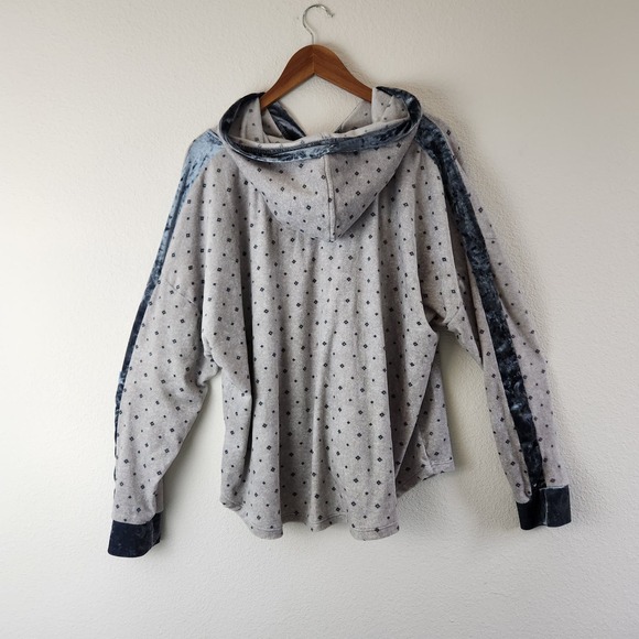 Simply Vera Vera Wang Velour Hoodie Pajama Top Fair Isle Size XXL - Picture 2 of 4